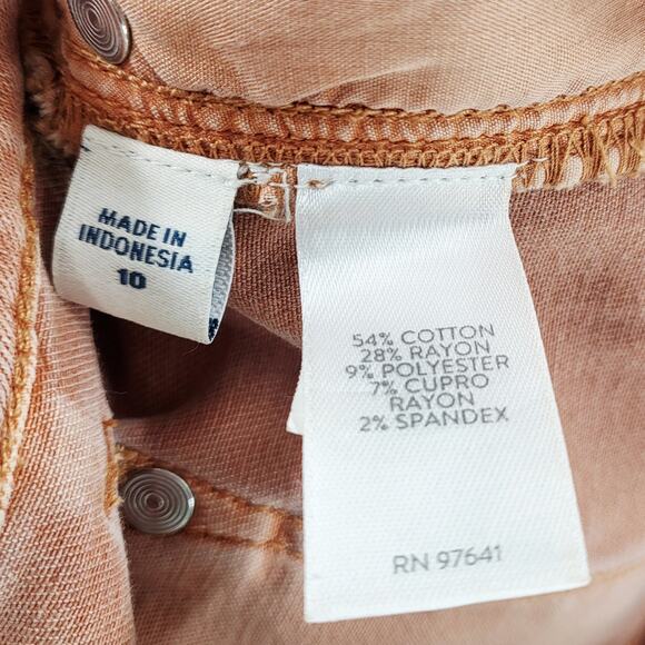 J. Jill Denim Authentic Fit Cropped Copper Orange Jeans Zip Fly Women's Size 10 - Picture 7 of 8